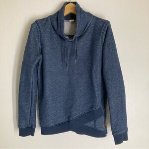 Roxy Navy Heathered Pullover with Leather Logo Patch